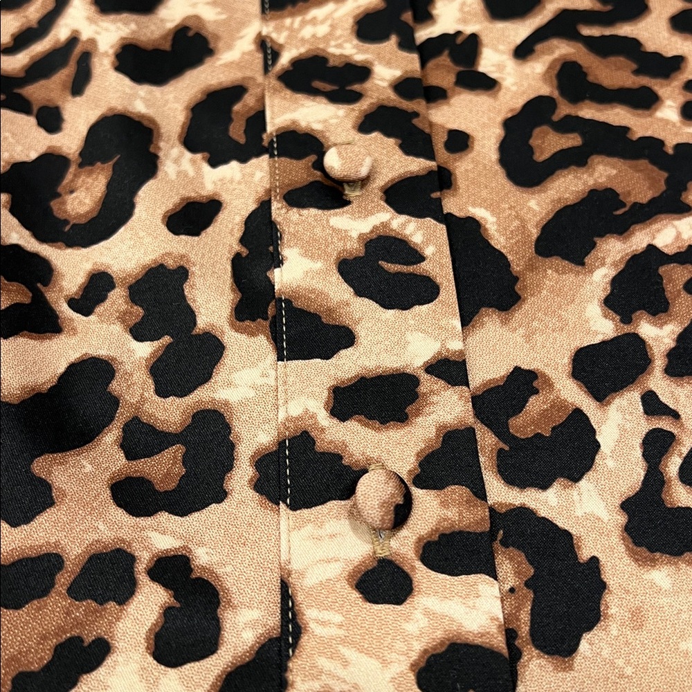 Boston Proper Animal Print Button Down Shirt - Picture 4 of 5